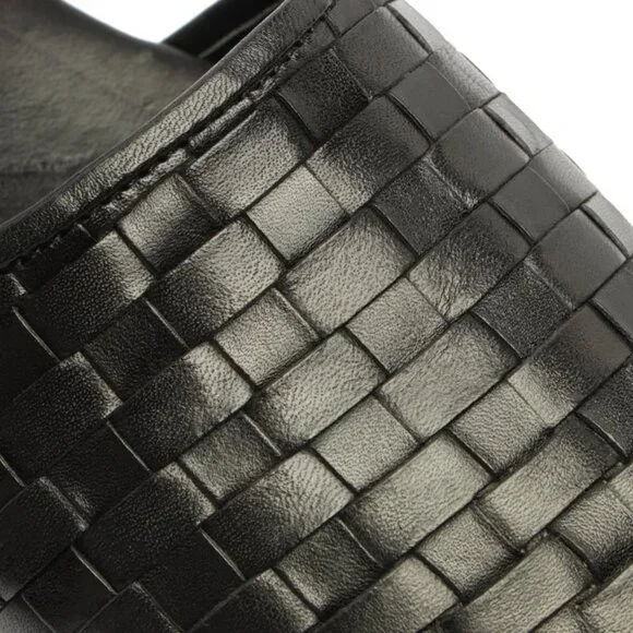 Schutz Ariel Woven Leather Flat Black Sz 7.5B - Picture 6 of 7